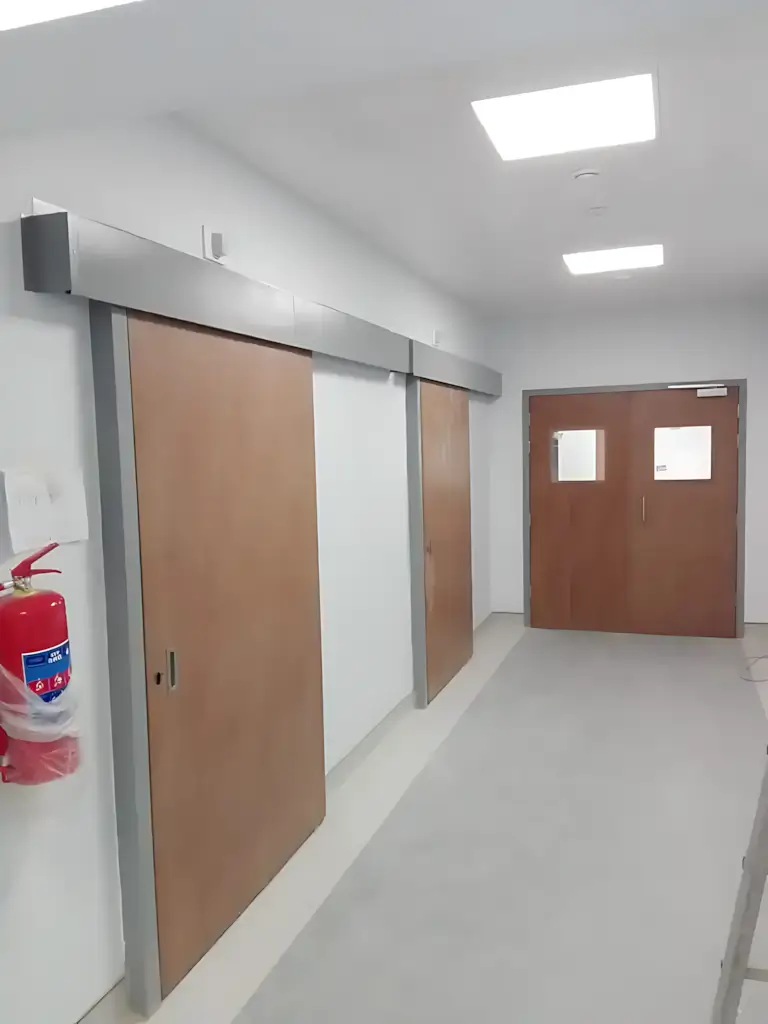 Sliding Door with Wicket Door Image